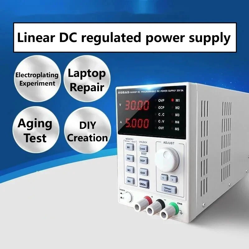 Programmable Linear Dc Power Supply 30V 10A - แหล่งจ่ายไฟกระแสตรงแบบปรับค่าได้ ความแม่นยำสูง ควบคุมด้วยปุ่มตัวเลขแบบตั้งโปรแกรมได้ 30V 60V 2A