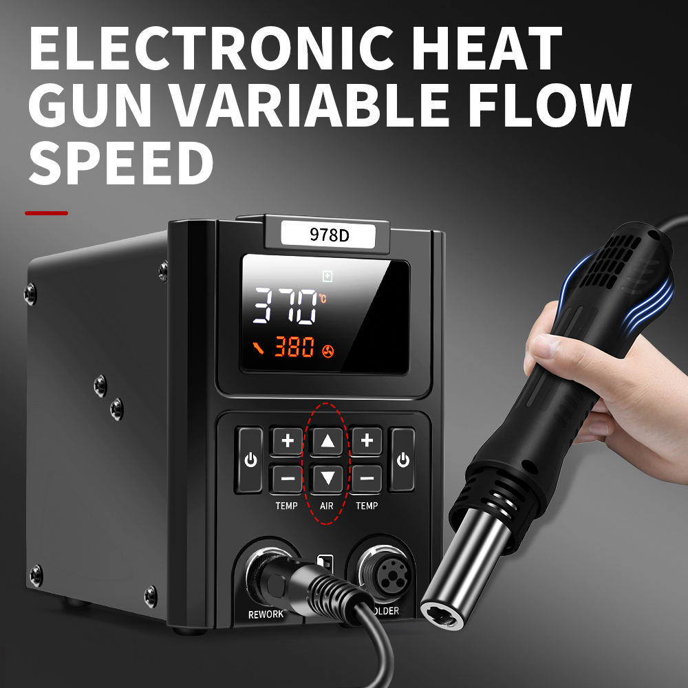 ปืนลมร้อนแบบดิจิตอล LED คู่ พร - Smd Rework Station Hot Air Soldering 2 In 1 บทวิจารณ์และราคา